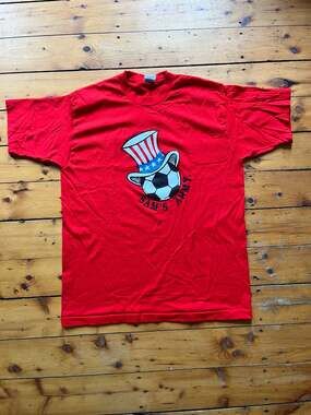 Vintage Fruit of the Loom Sam's Army USA Soccer Red T-Shirt XL Single Stitch